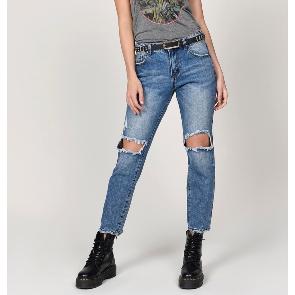 TOBI MID RISE CROPPED JEAN